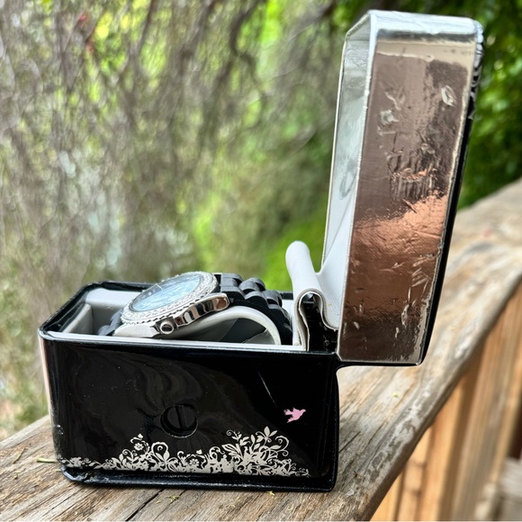 Disney Mickey Mouse Classic Black Silicone Watch with Crystals - Picture 9 of 11